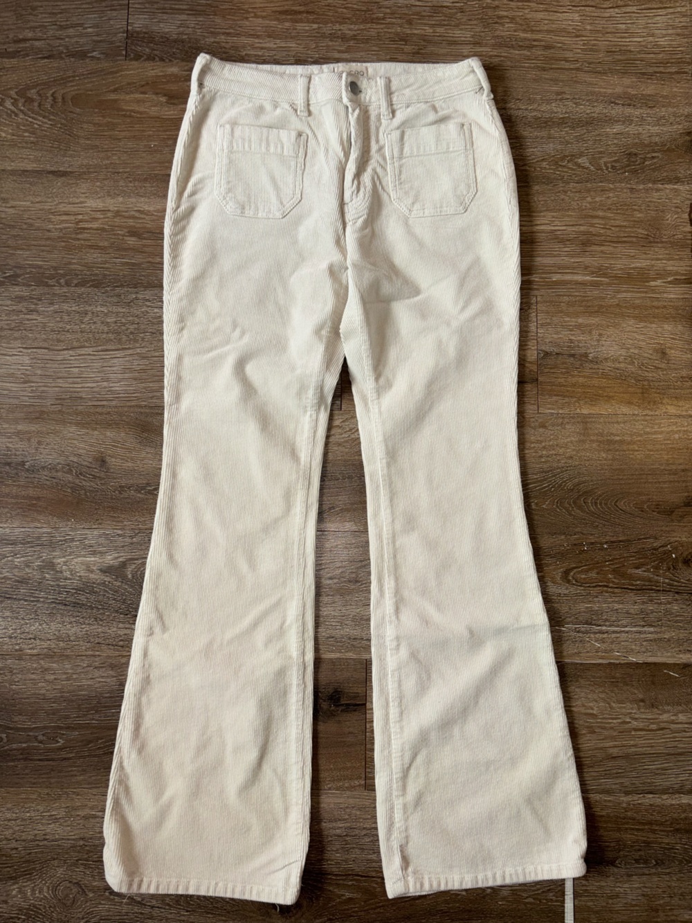 Pilcro Off-White Corduroy Boot Cut Pants